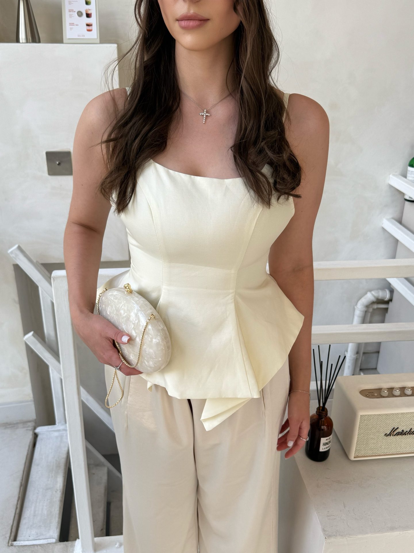Innovare Denim — ivory peplum set, frame 2