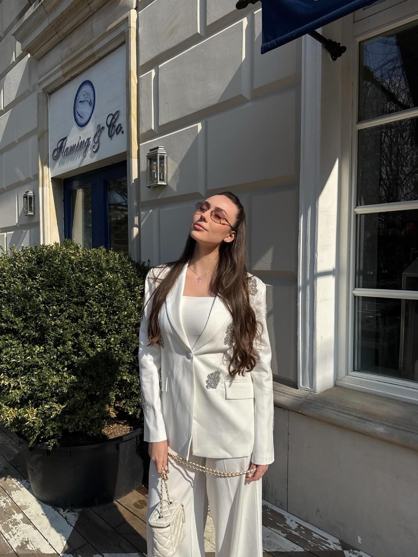 Bella Barnett — ivory embellished suit, frame 3